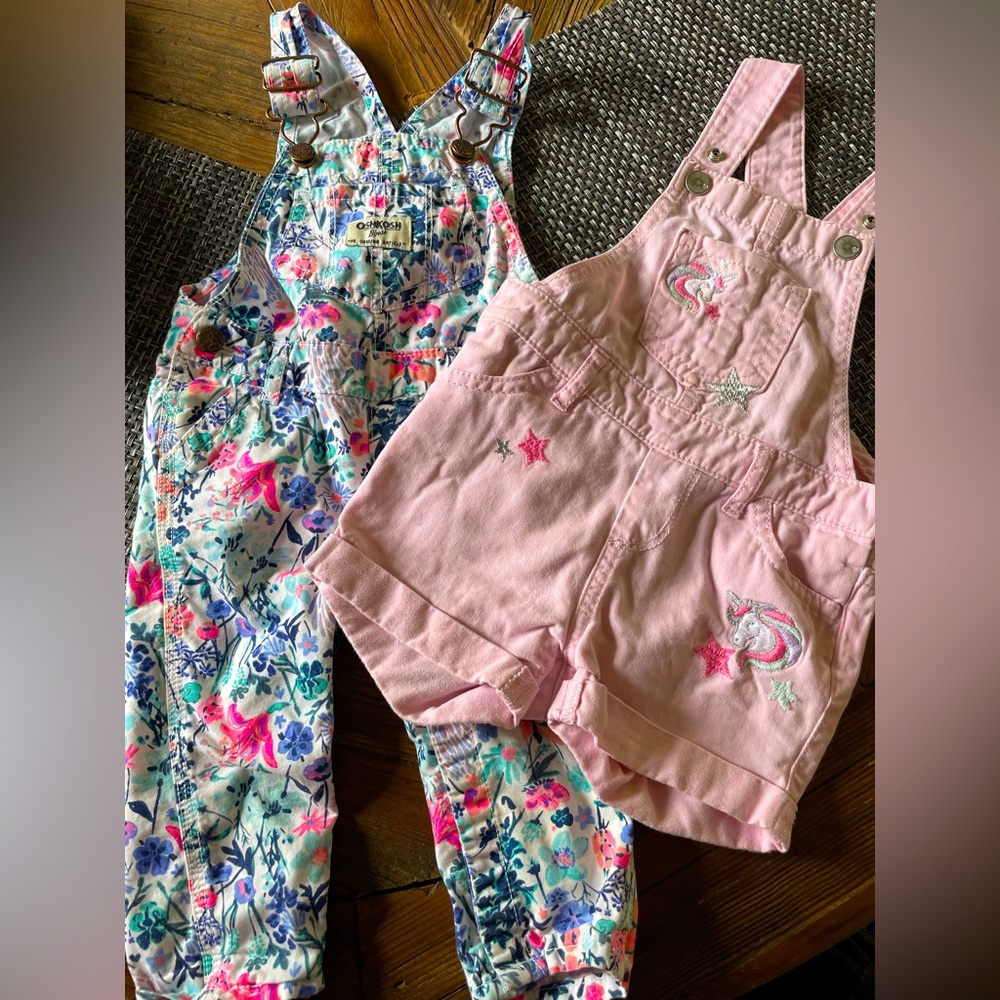 Toddler Overalls - Flowers And Unicorns